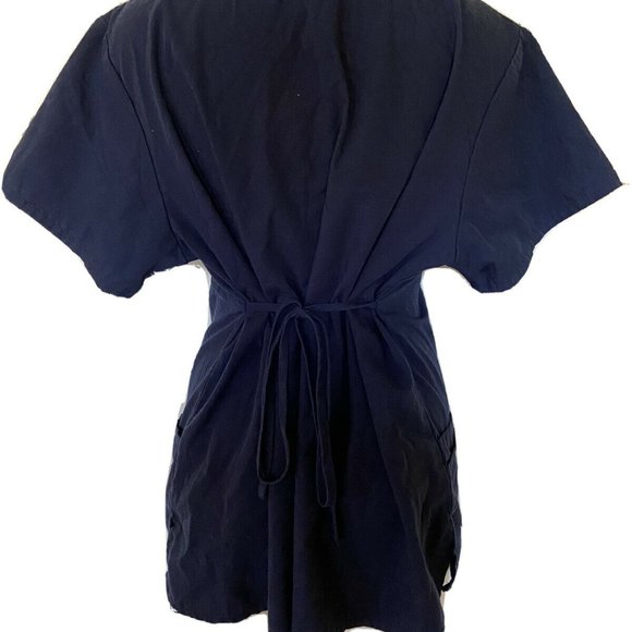 3/$15💜 Navy Blue Scrub Top Factory Uniform - Picture 4 of 6
